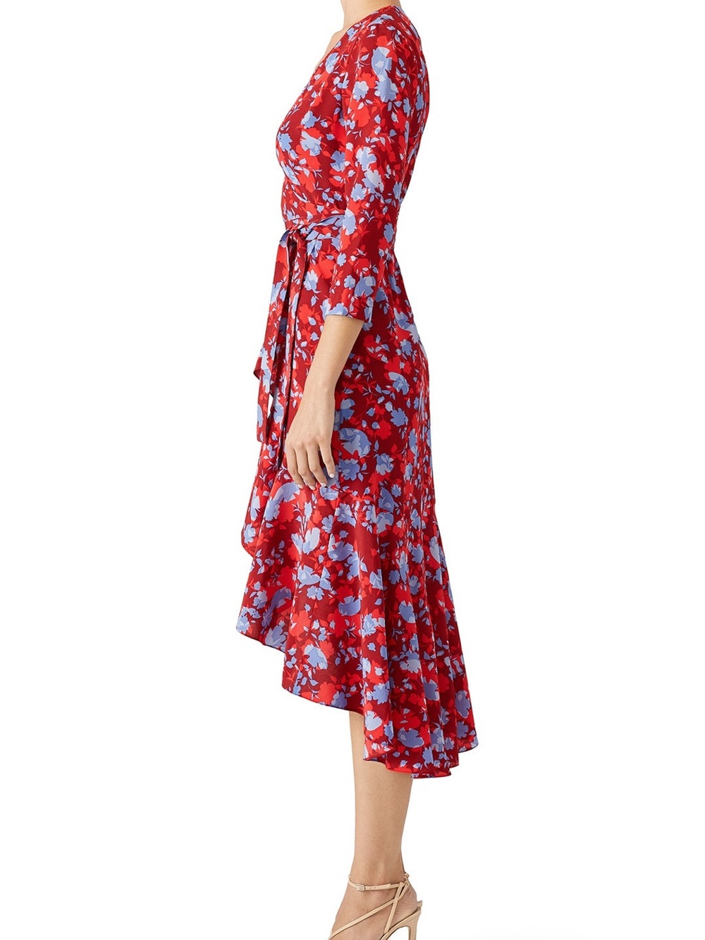 Alexis Lorna Red Floral Wrap Dress - Small - Picture 2 of 8